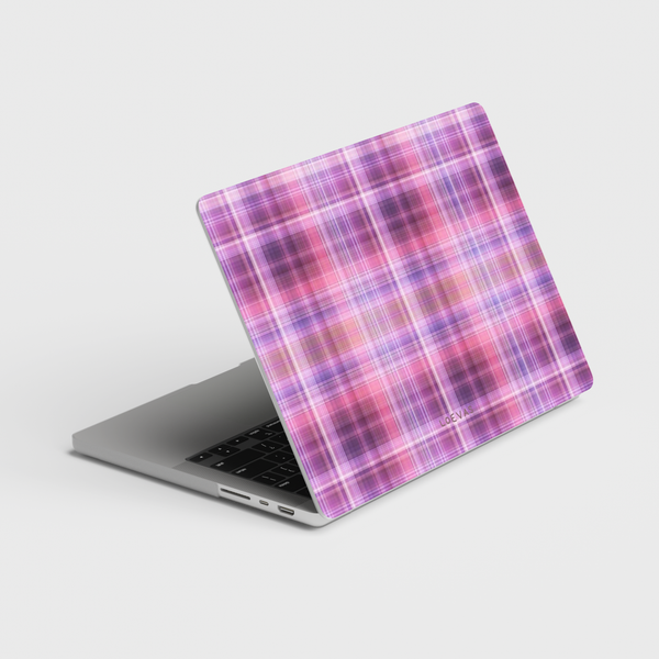 Aurora MacBook Case by Loevas – dusty rose and mauve tie-dye