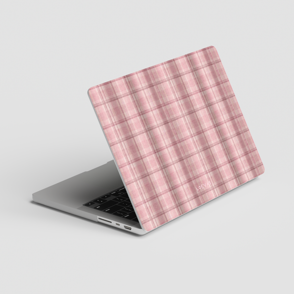 Pinkie MacBook Case by Loevas – soft pink plaid
