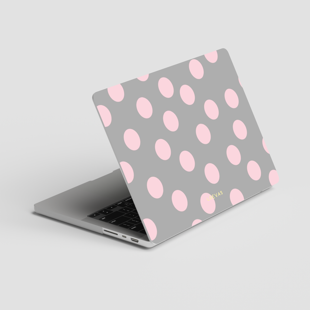 Grey Polkadot Macbook Case