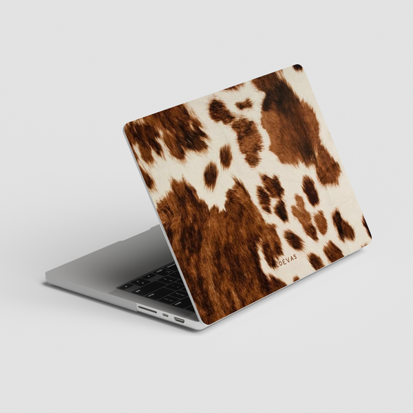 Seleste MacBook Case by Loevas – brown and white cowhide print
