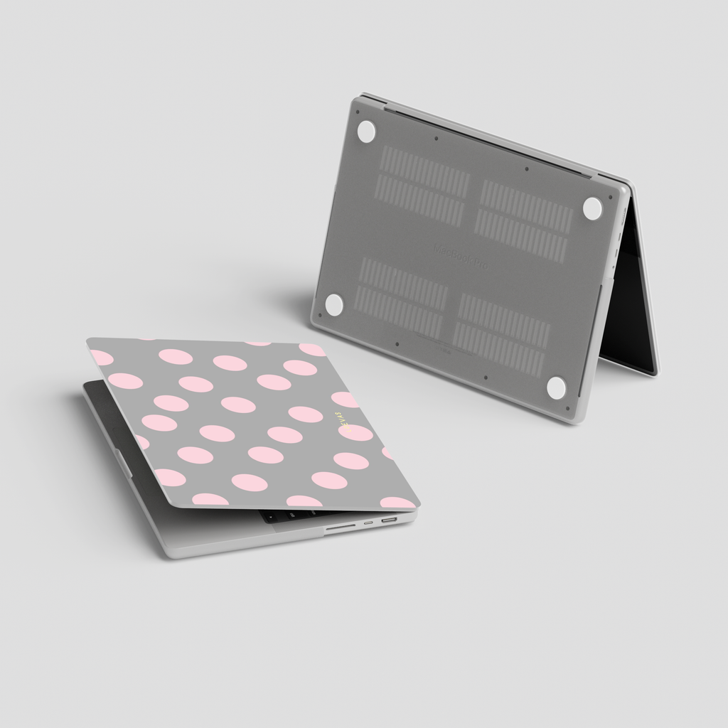 Grey Polkadot Macbook Case