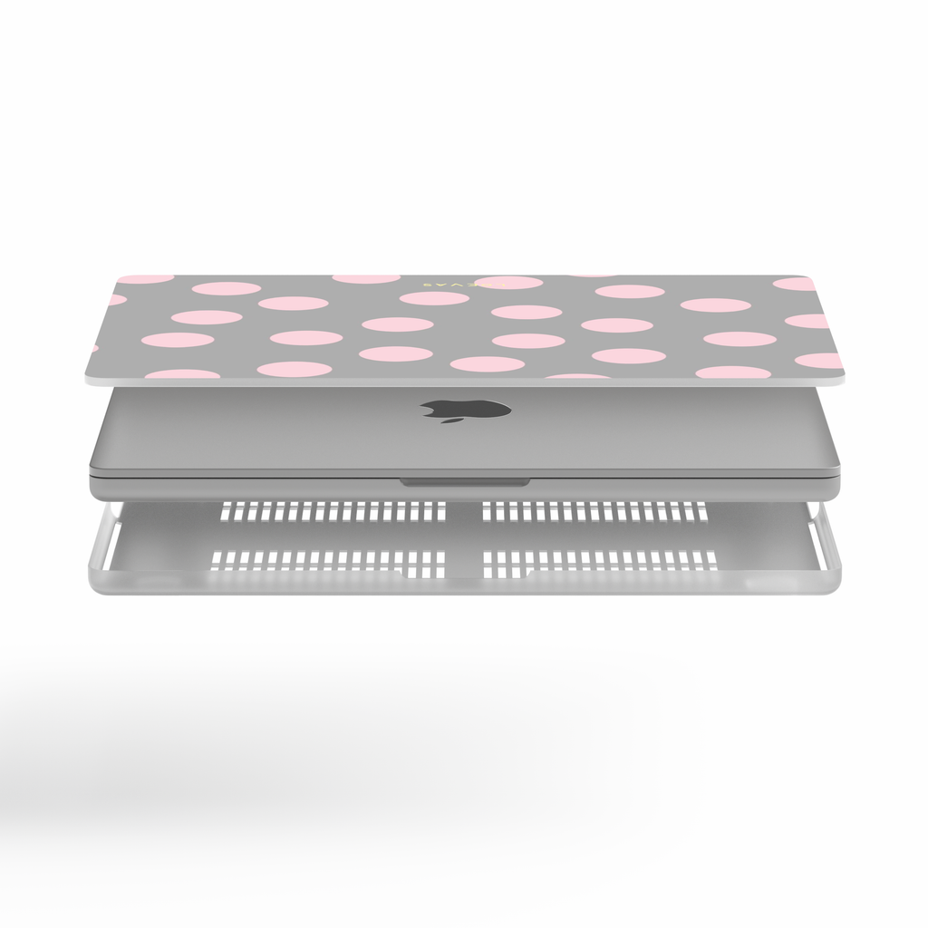 Grey Polkadot Macbook Case
