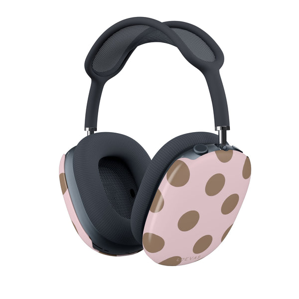 Baby Pink Polkadot AirPods Max Case by Loevas – brown polka dots on baby pink