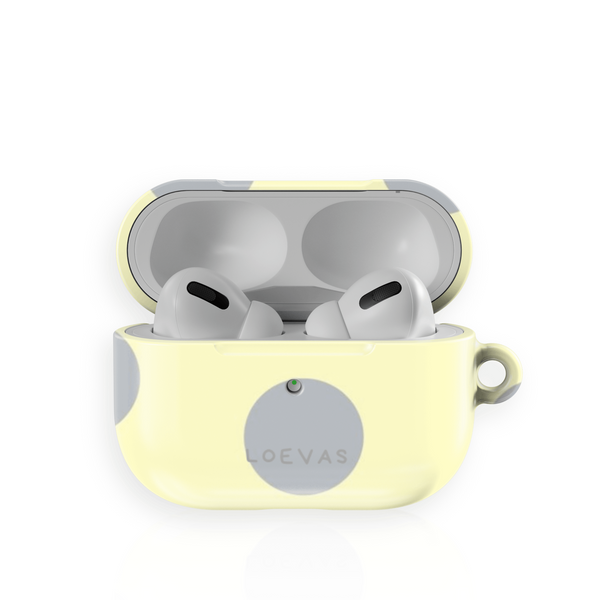 Butter Yellow Polkadot AirPods Case by Loevas – pink polka dots on butter yellow