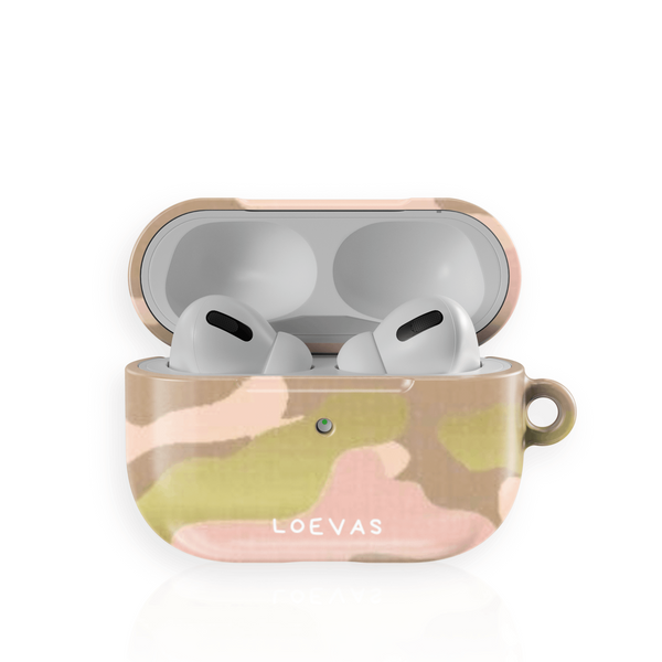 Cam AirPods Case by Loevas – pink and gold camouflage