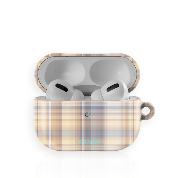 Jude AirPods Case by Loevas – pastel yellow, blue and pink plaid