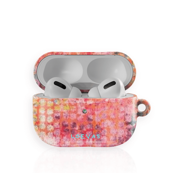 Marbella AirPods Case by Loevas – coral and pink dotted mosaic print