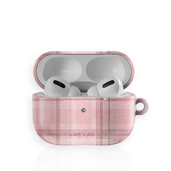 Pinkie AirPods Case by Loevas – soft pink plaid