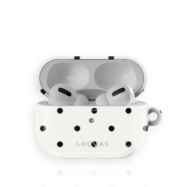 Original PolkaDot AirPods Case by Loevas – tiny black polka dots on cream