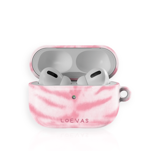 Unicorn AirPods Case by Loevas – pink tiger stripes on blush