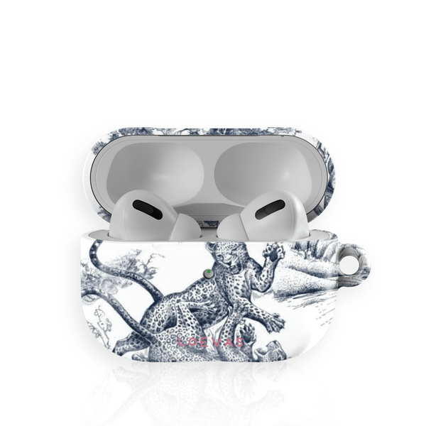 Wild AirPods Case by Loevas – navy toile de Jouy with wild animals