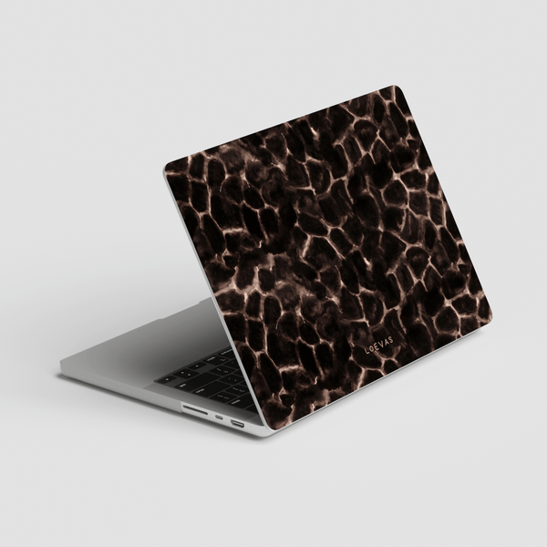 Croc MacBook Case by Loevas – glossy dark brown crocodile print